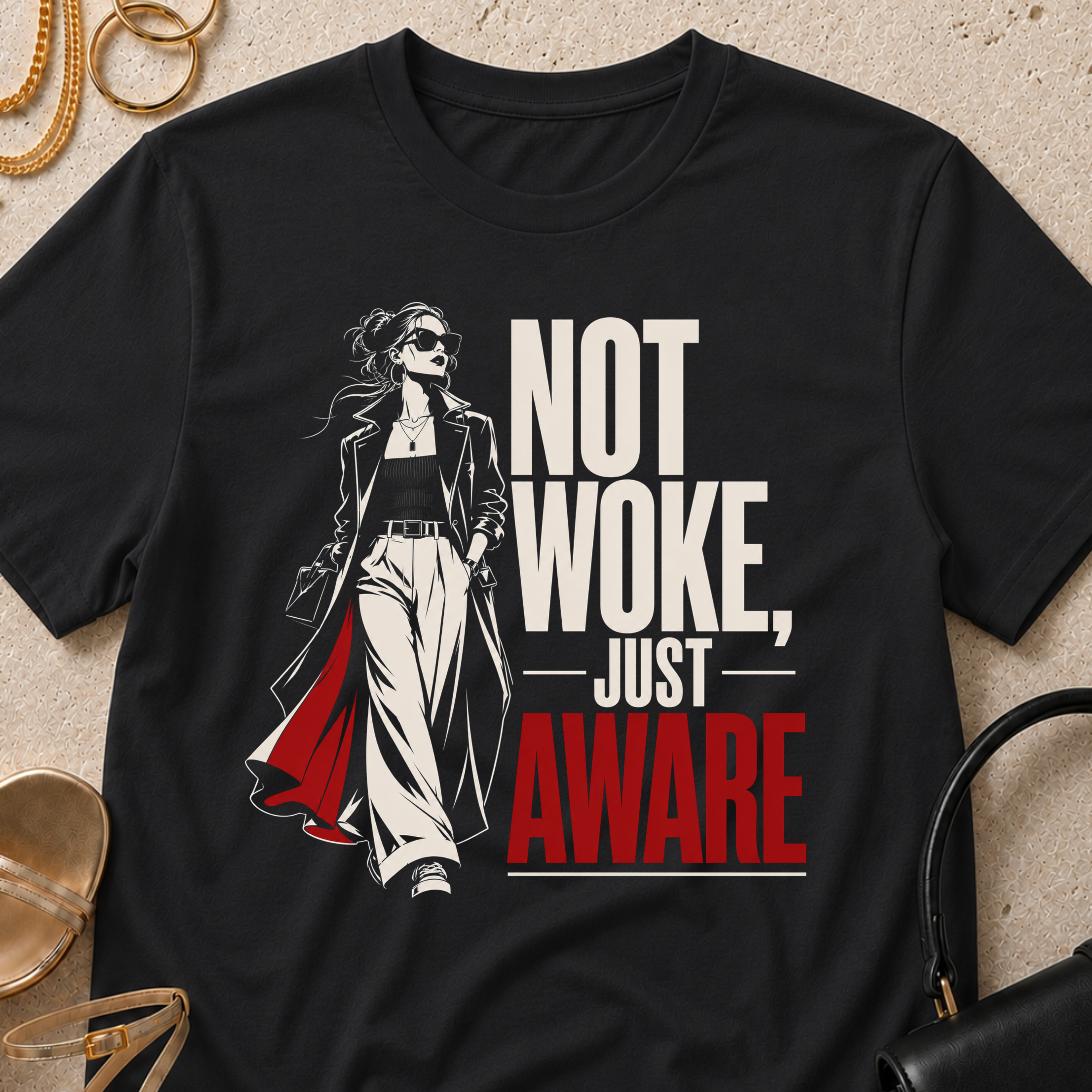 Not Woke, Just Aware - T-Shirt