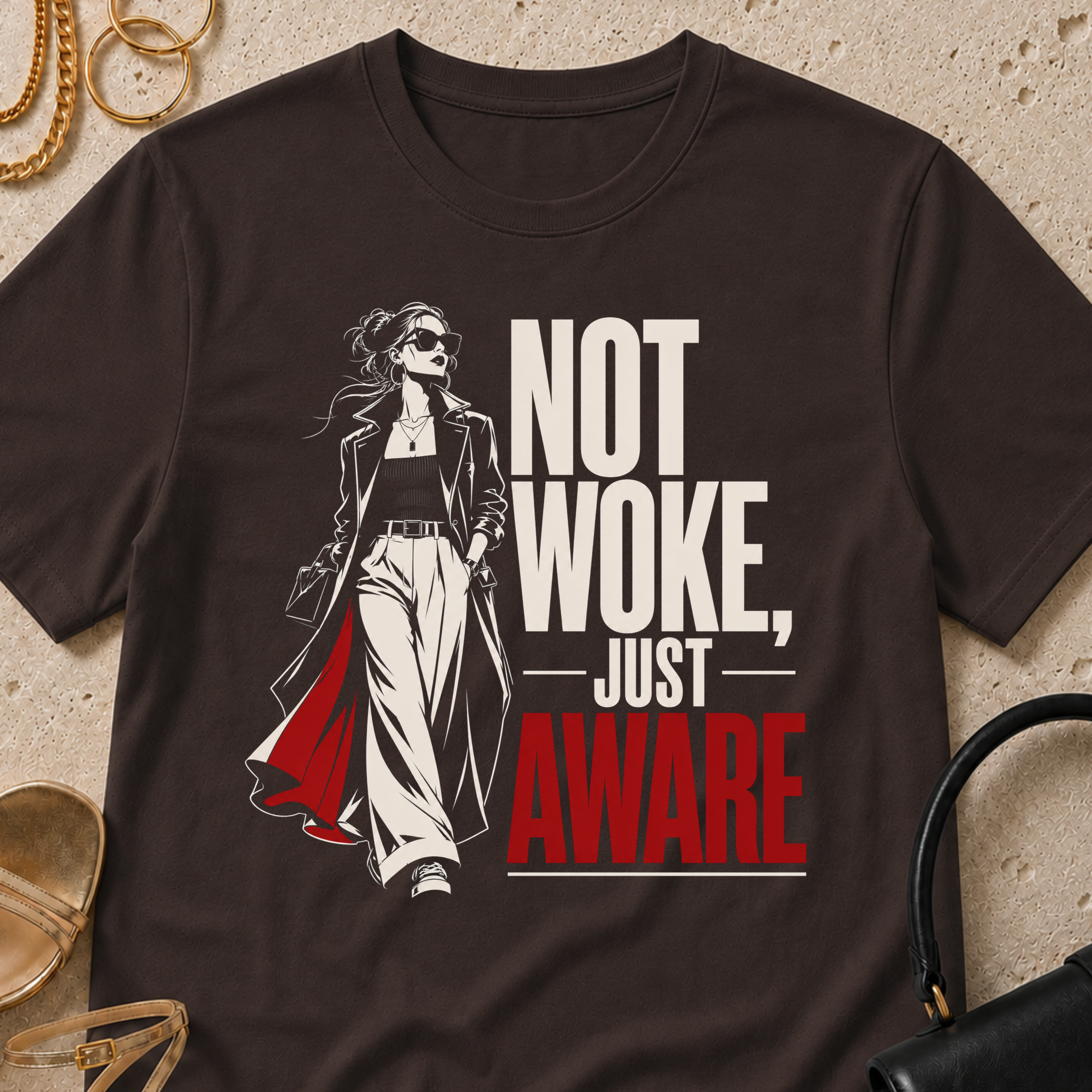 Not Woke, Just Aware - T-Shirt