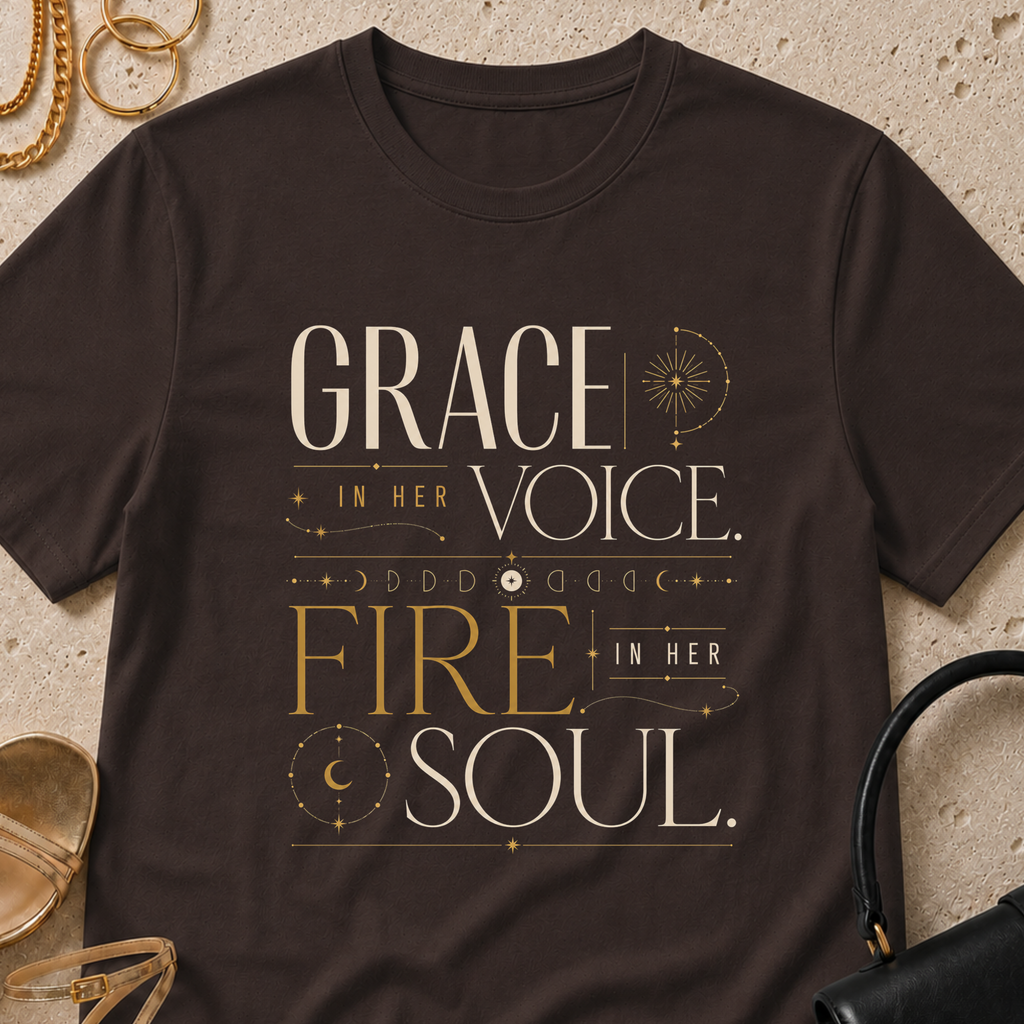 Grace In Her Voice, Fire In Her Soul - T-Shirt