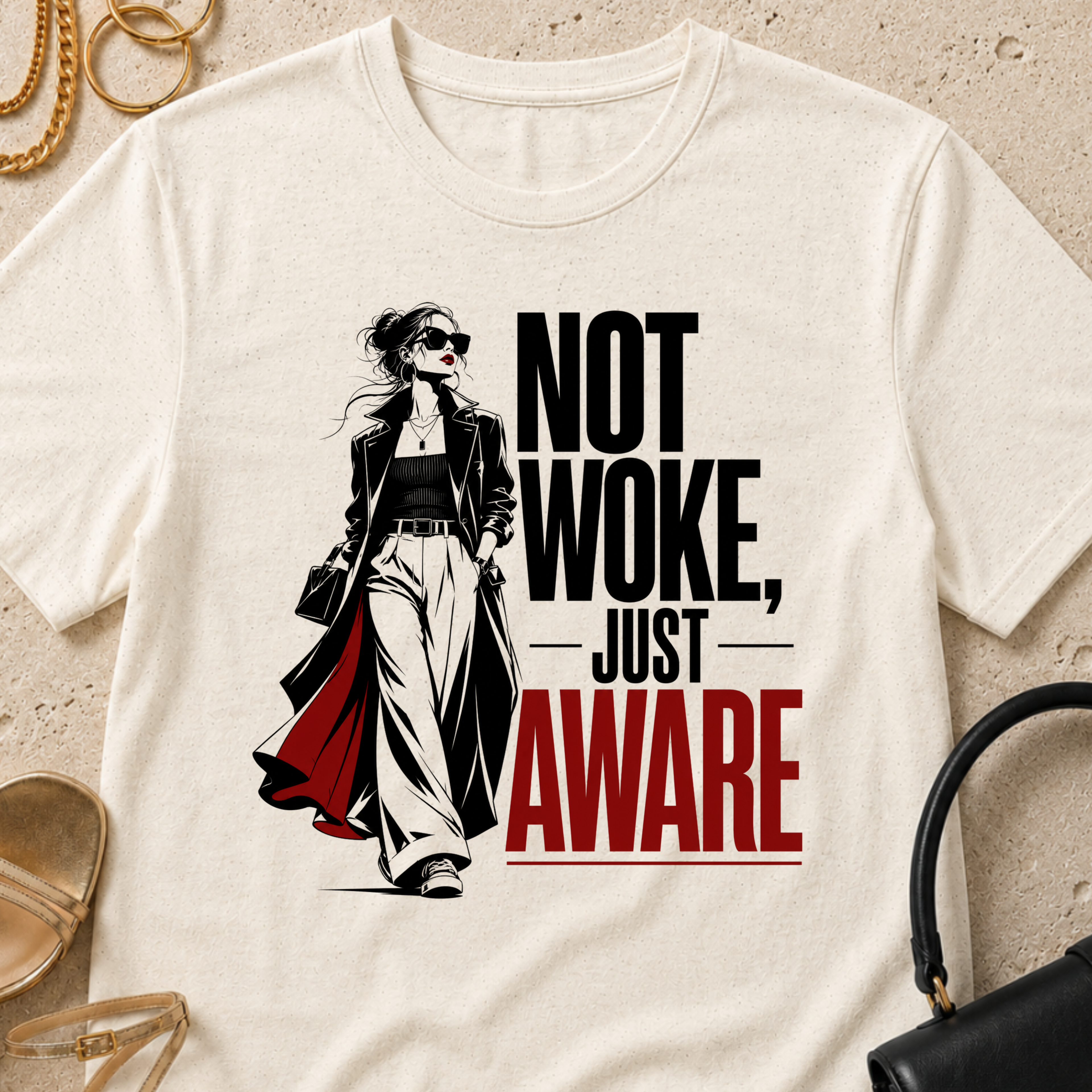 Not Woke, Just Aware - T-Shirt