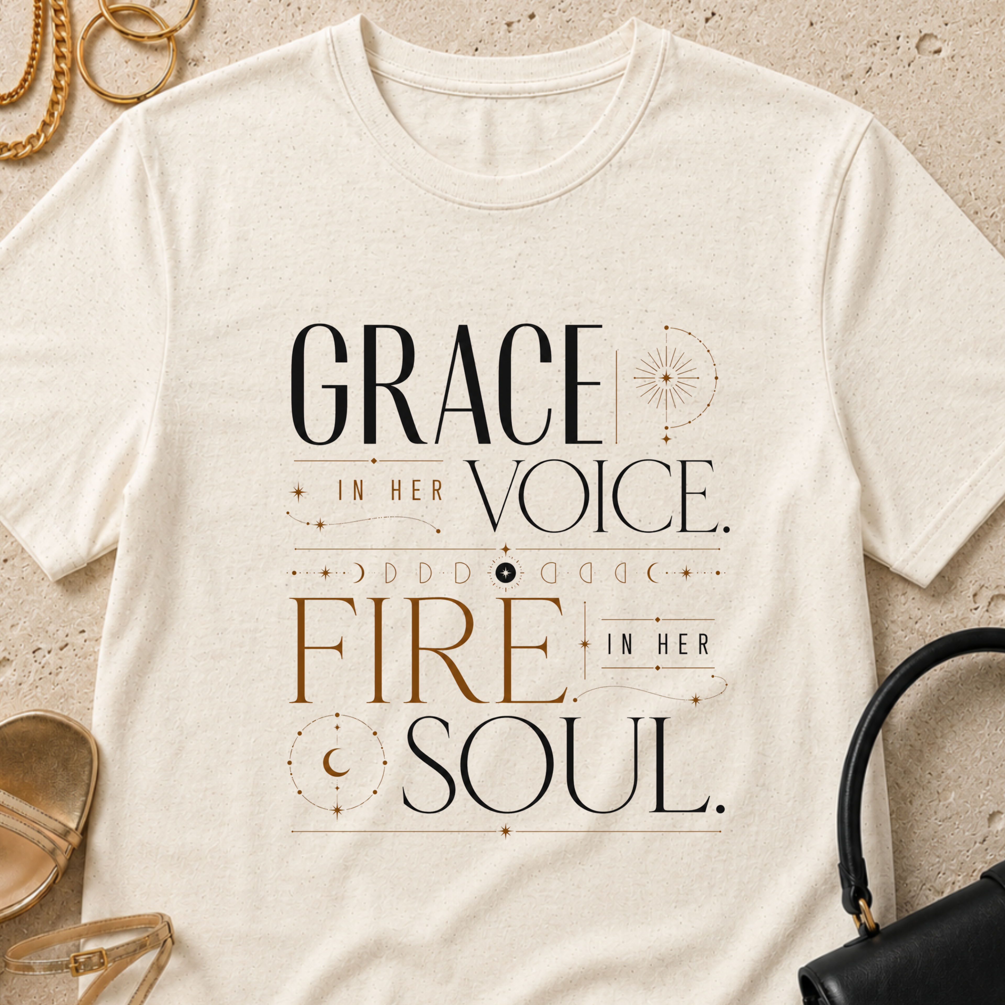 Grace In Her Voice, Fire In Her Soul - T-Shirt