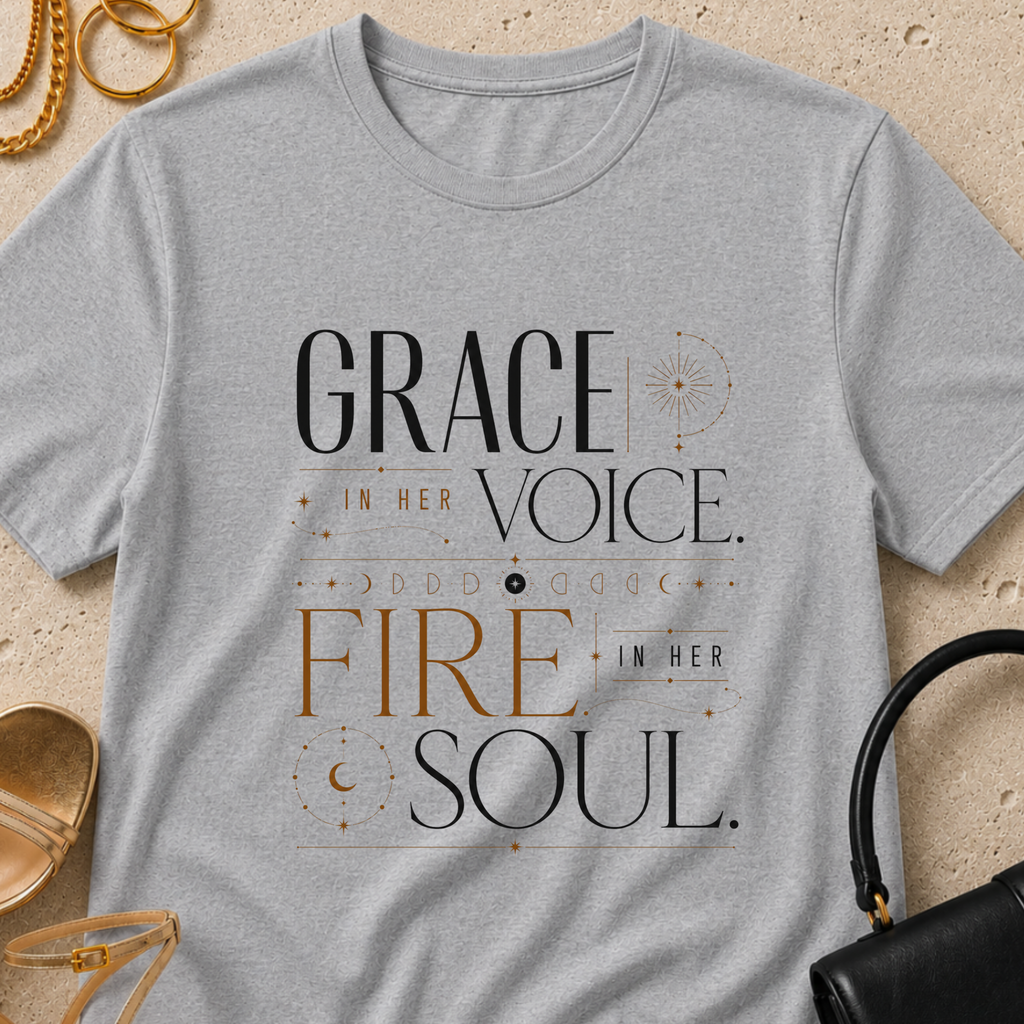 Grace In Her Voice, Fire In Her Soul - T-Shirt